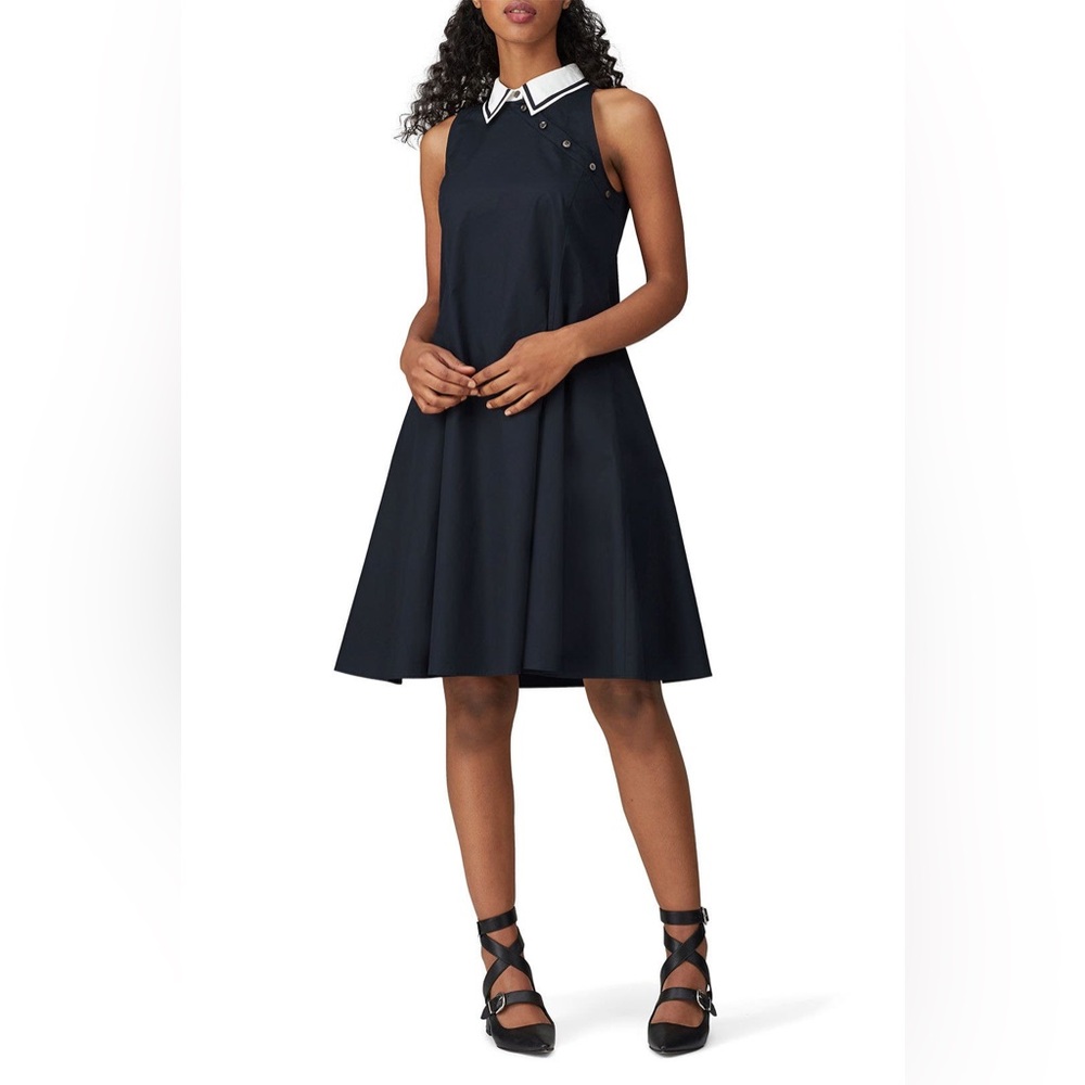 ADEAM Navy Sailor Collar Fit & Flare Dress Sleeveless Size 4